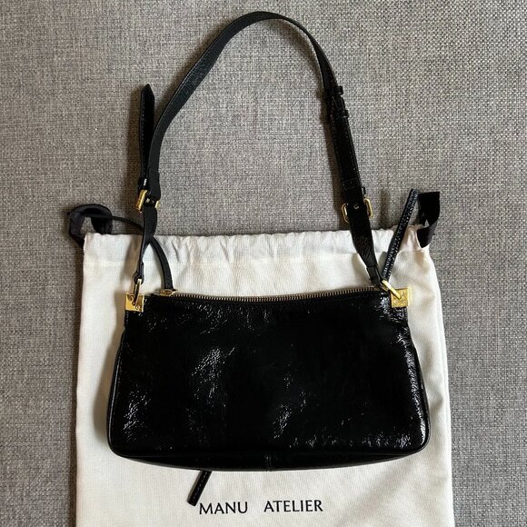 Manu Atelier - Three Zipped Baguette Black High Gloss - Picture 3 of 6